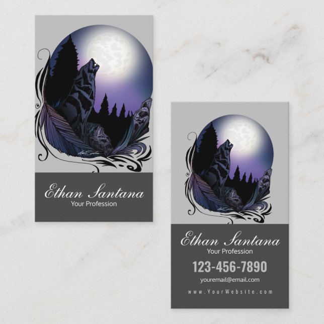 Tarjeta De Visita Howling Wolf (Anverso / Reverso)