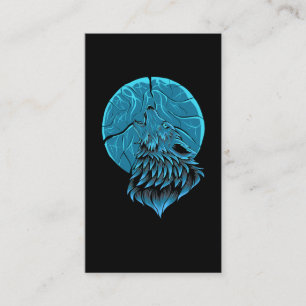 Tarjeta De Visita Howling Wolf Forest Animal Moon