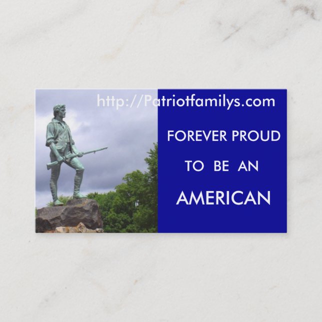 Tarjeta De Visita http://Patriotfamilys.com.. (Anverso)