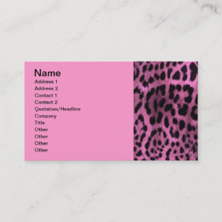 Tarjeta De Visita Huella de leopardo animal - rosa