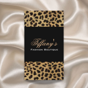 Tarjeta De Visita huella de leopardo animal safari tribal de moda