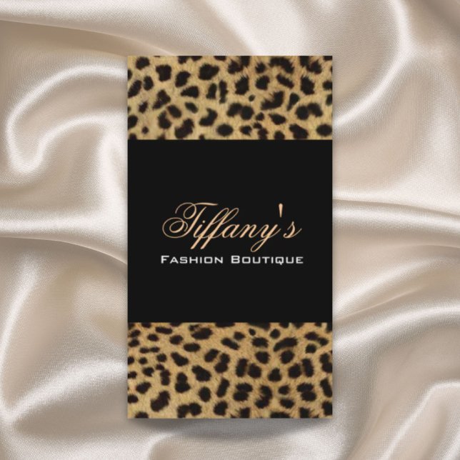 Tarjeta De Visita huella de leopardo animal safari tribal de moda (tribal fashionista safari animal leopard print business card)