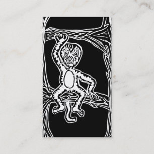 Tarjeta De Visita huella de madera de mono