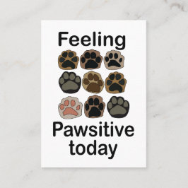 Tarjeta De Visita Huella de Pezuña Sintiendo Pawsitivo Hoy Cuidado d