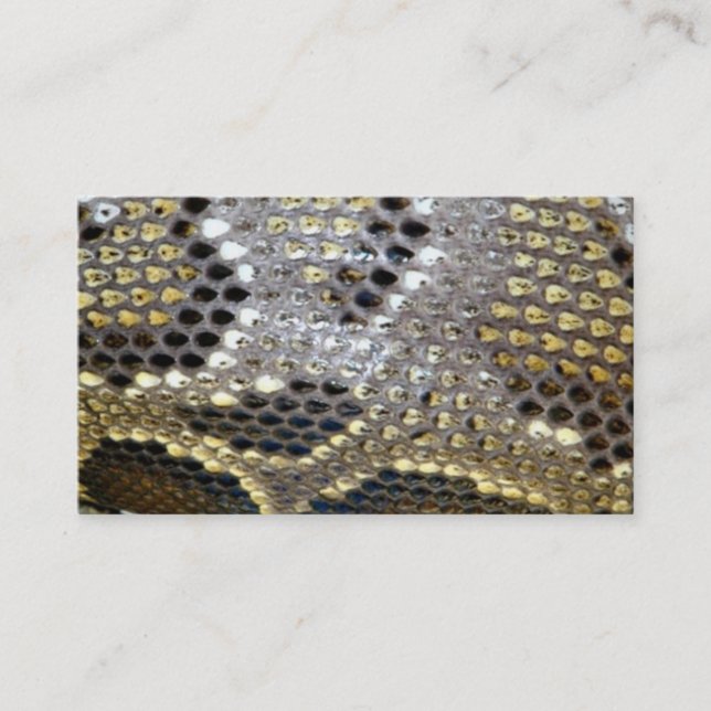 Tarjeta De Visita huella de serpiente gris beige negro (Anverso)