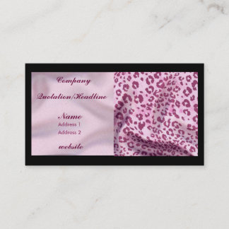 Tarjeta De Visita huella rosada satina/ leopardo