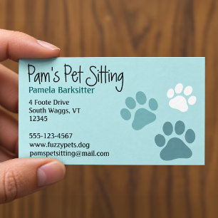 Tarjeta De Visita Huellas de Pata de Mascota Amante de Animales Perr