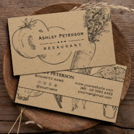 Tarjeta De Visita Huerto y papel de artesanía saludable