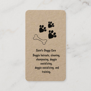 Tarjeta De Visita Hueso de perro y pintura imprimen papel Kraft