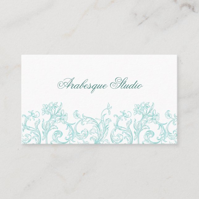 Tarjeta De Visita Huevo azul y blanco de Lavish Floral Robin (Anverso)