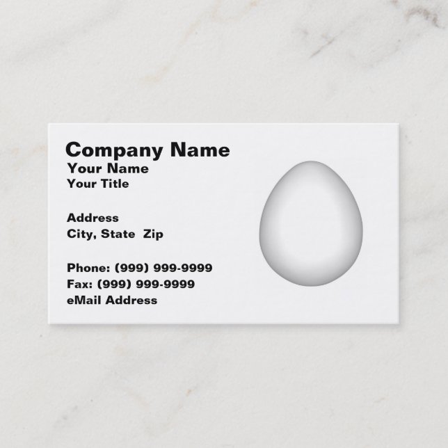 Tarjeta De Visita Huevo blanco del pollo (Anverso)