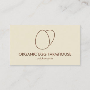 Tarjeta De Visita Huevo de gallina de granja beige amarillo