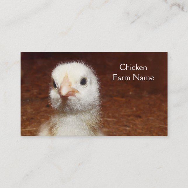 Tarjeta De Visita Huevo del pollo del bebé o granja de pollo (Anverso)