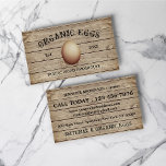 Tarjeta De Visita Huevo Vintage Rustic Farm retro marrón<br><div class="desc">Huevo Vintage Rustic Farm retro marrón</div>