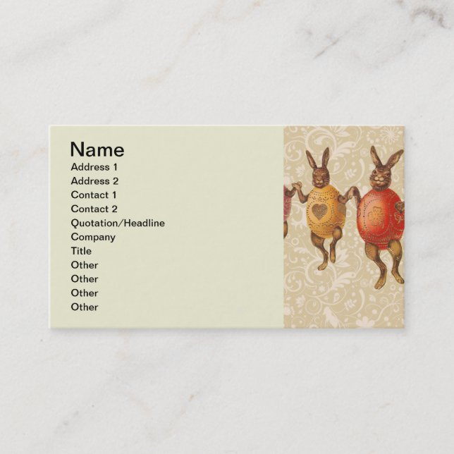 Tarjeta De Visita Huevos de baile del conejo de Pascua (Anverso)