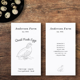 Tarjeta De Visita Huevos de codorniz de granjas frescos simples vert