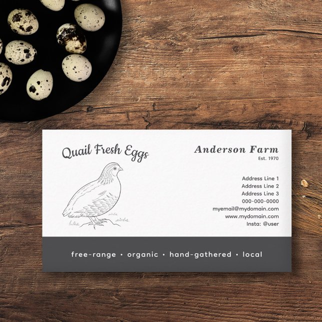 Tarjeta De Visita Huevos de codorniz de grano fresco sencillos (Simple Fresh Farm Quail Eggs Business Card)