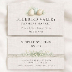 Tarjeta De Visita Huevos de Granjas de Mercado Lino Shabby Chic