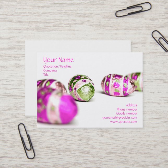 Tarjeta De Visita Huevos de Pascua (Anverso/Reverso In Situ)