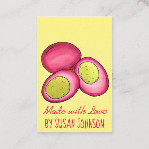 Tarjeta De Visita Huevos de remolacha roja machacados y duros