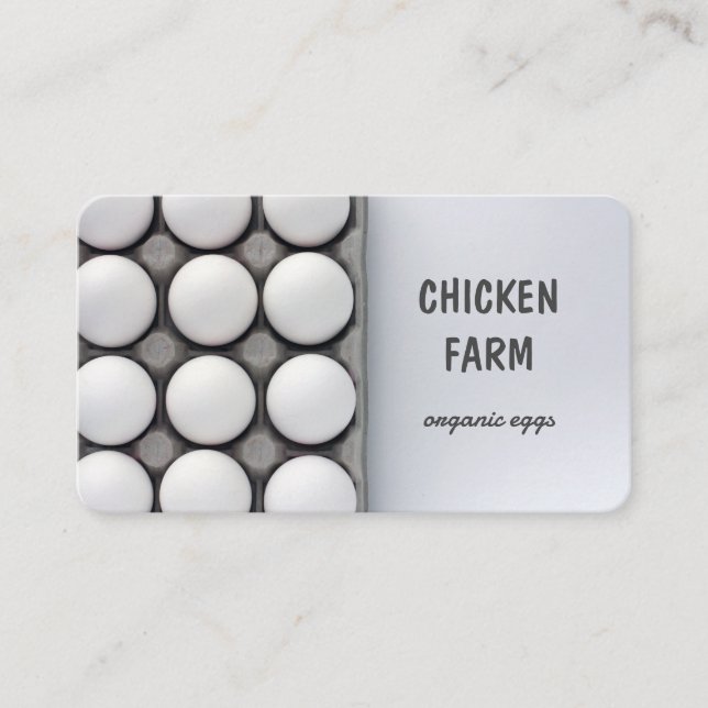 Tarjeta De Visita Huevos frescos Biohuevos Biohuevos Pollos Hen Farm (Anverso)