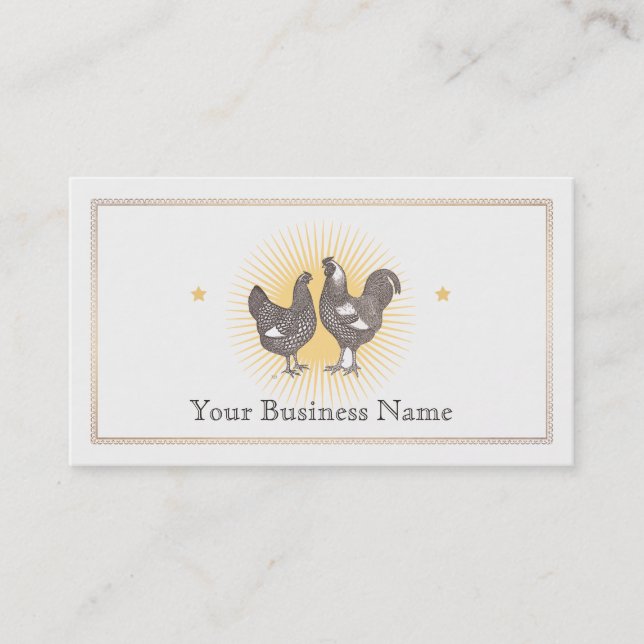 Tarjeta De Visita Huevos frescos de la granja de gallos y gallos (Anverso)