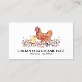 Tarjeta De Visita Huevos frescos de la granja de pollo