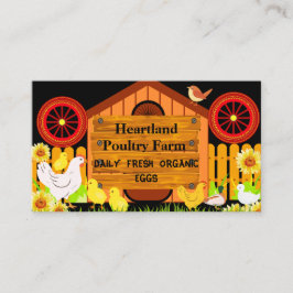 Tarjeta De Visita Huevos orgánicos de granja rural rústica de aves d