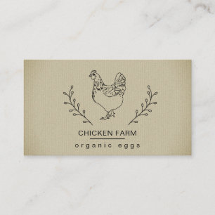 Tarjeta De Visita Huevos orgánicos Pollo Hen Granja Vintage Coche de
