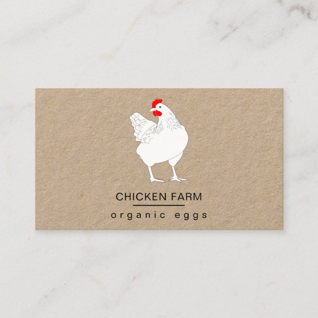 Tarjeta De Visita Huevos orgánicos Pollo Hen Granja Vintage Coche de (Anverso)