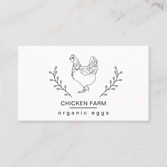 Tarjeta De Visita Huevos orgánicos Pollo Hen Granja Vintage Coche de (Anverso)