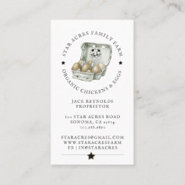 Tarjeta De Visita Huevos orgánicos rústicos de pollo fresco