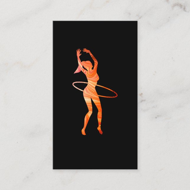 Tarjeta De Visita Hula Hoop Artista Mujeres Chicas Hooping (Anverso)