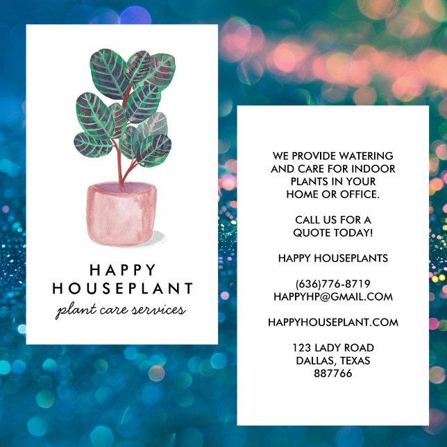 Tarjeta De Visita Humana Calathea Prayer Plant Gardening (Houseplant Calathea Prayer Plant Gardening Business Card
)