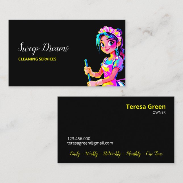 Tarjeta De Visita Humana por cuenta propia negra (Anverso / Reverso)