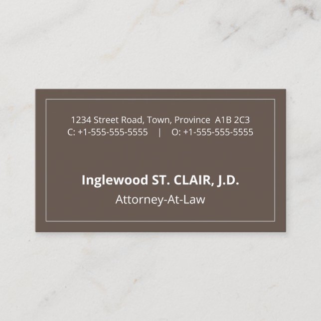 Tarjeta de visita humilde, Minimalista y profesion (Anverso)