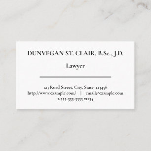 Tarjeta de visita humilde para abogados