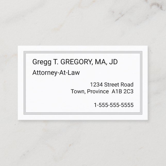 Tarjeta de visita humilde y mínima (Anverso)