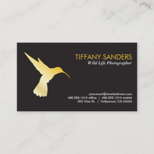 Tarjeta De Visita Humming Bird Gold