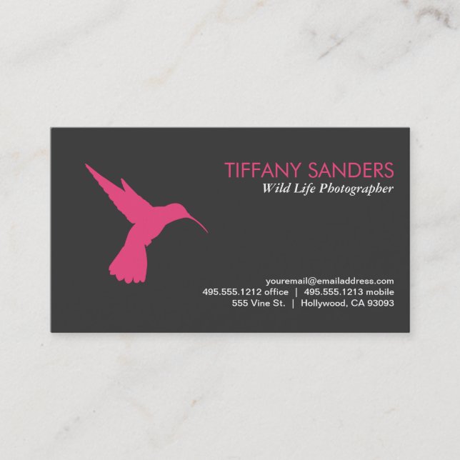 Tarjeta De Visita Humming Bird Pink (Anverso)