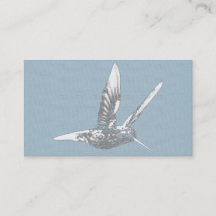 Tarjeta De Visita Hummingbird azul y gris