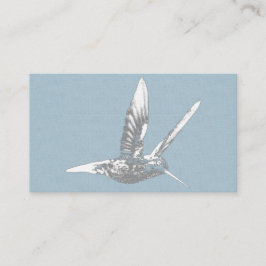 Tarjeta De Visita Hummingbird azul y gris