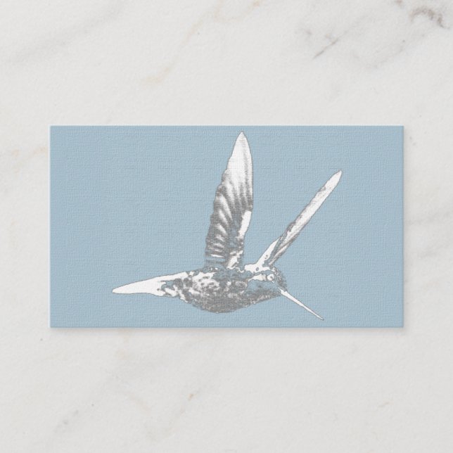 Tarjeta De Visita Hummingbird azul y gris (Anverso)