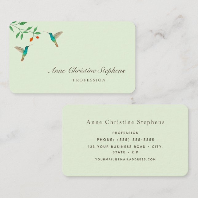 Tarjeta De Visita Hummingbird Business Card (Anverso / Reverso)