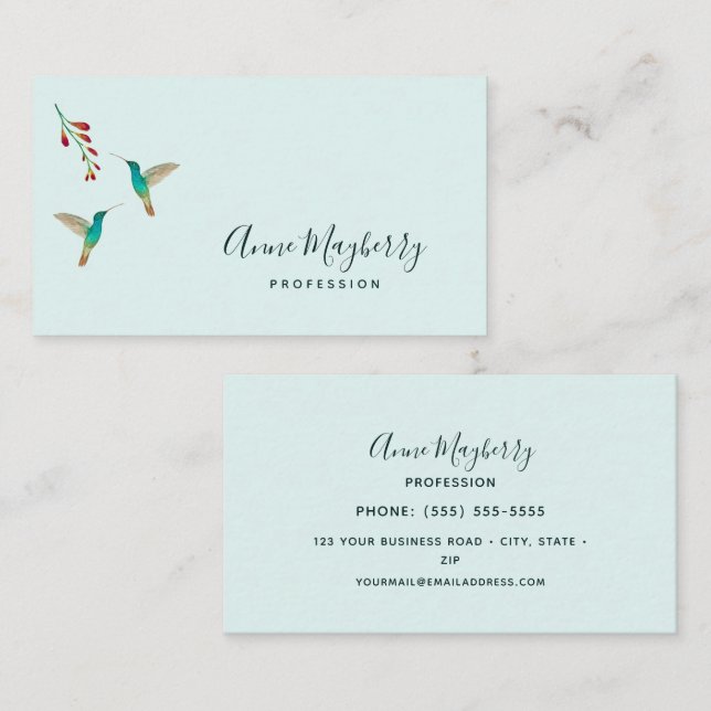 Tarjeta De Visita Hummingbird Business Card (Anverso / Reverso)
