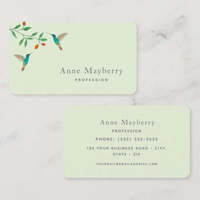 Tarjeta De Visita Hummingbird Business Card (Anverso / Reverso)