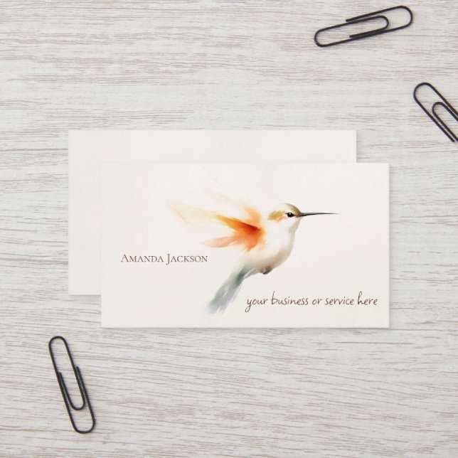 Tarjeta De Visita Hummingbird Business Cards Personalized (Anverso/Reverso In Situ)