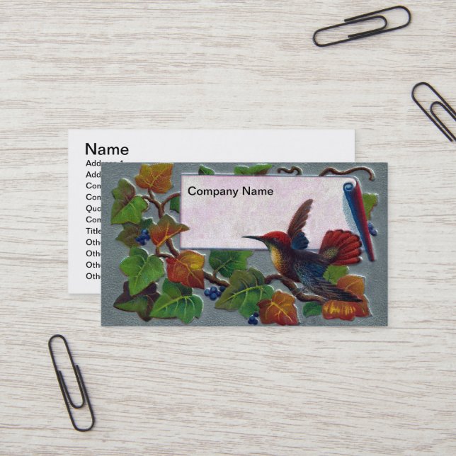 Tarjeta De Visita Hummingbird e Ivy (Anverso/Reverso In Situ)