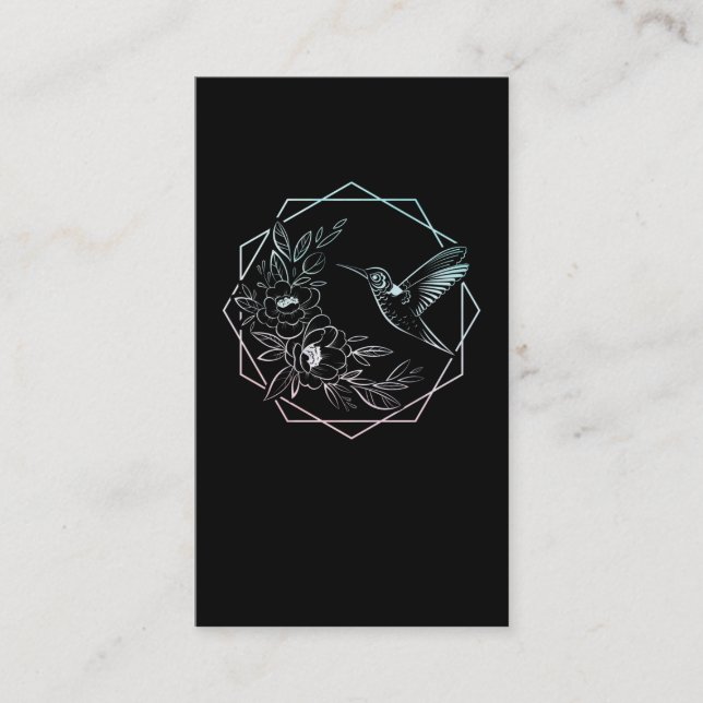 Tarjeta De Visita Hummingbird Flor Aves Naturaleza Ave Lover (Anverso)