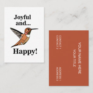 Tarjeta De Visita Hummingbird Joyful Y Happy Wildlife Birder